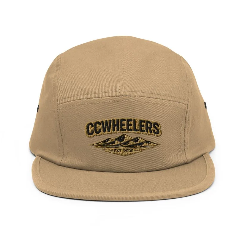 CCW five-panel cap with the Central Coast Wheelers patch